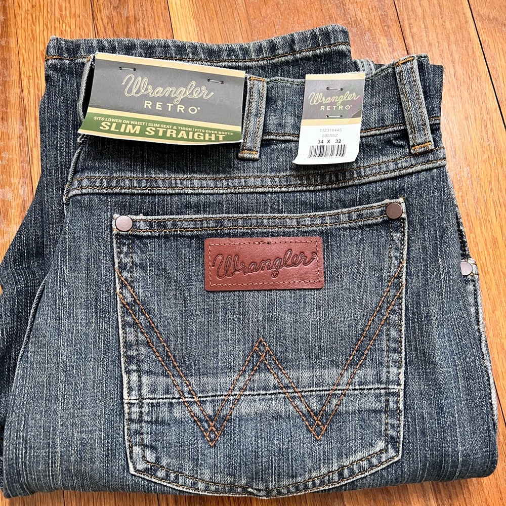 Wrangler Retro Slim Straight Men's Jeans - Dark Blue